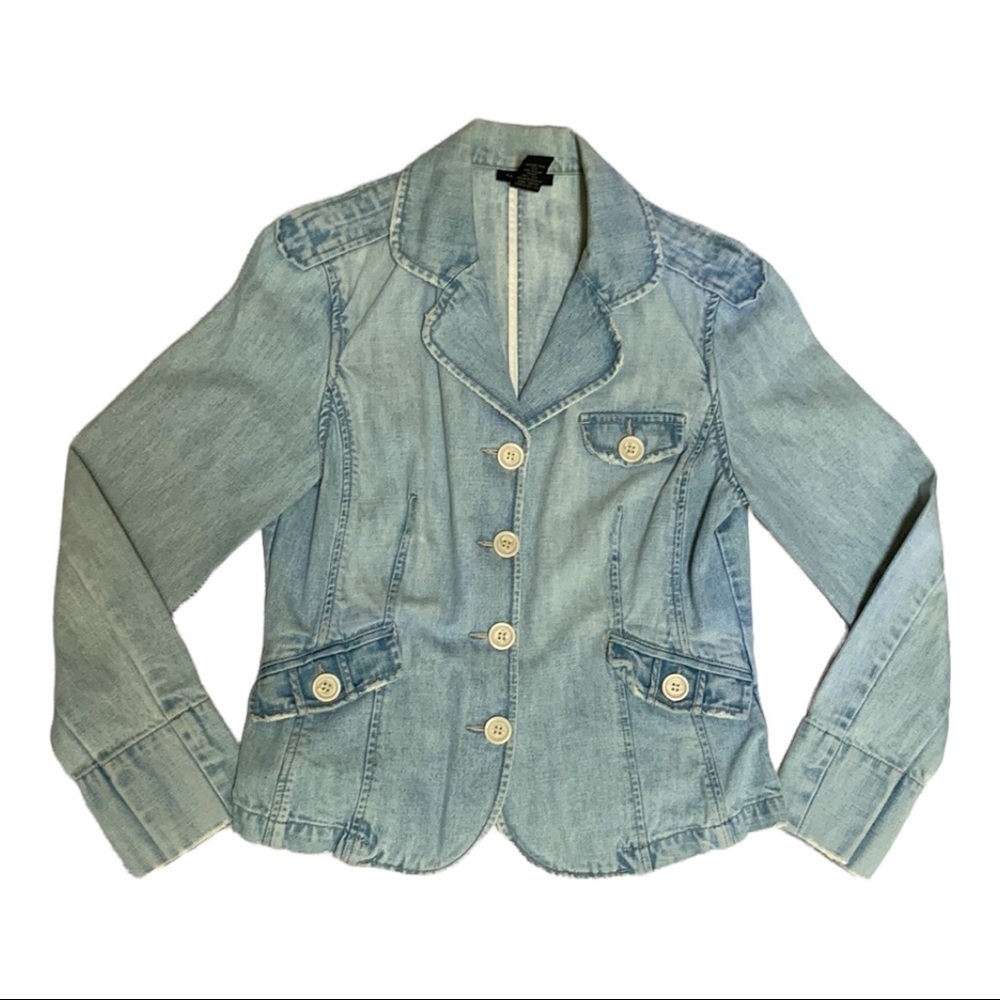 The Limited Vintage Jean Jacket Blazer Distressed